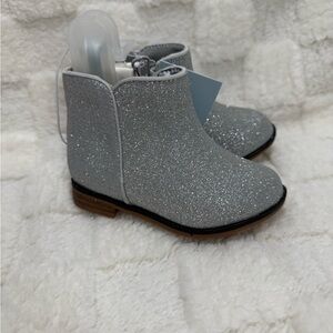 Cat & Jack Glittery Silver Kids Boots